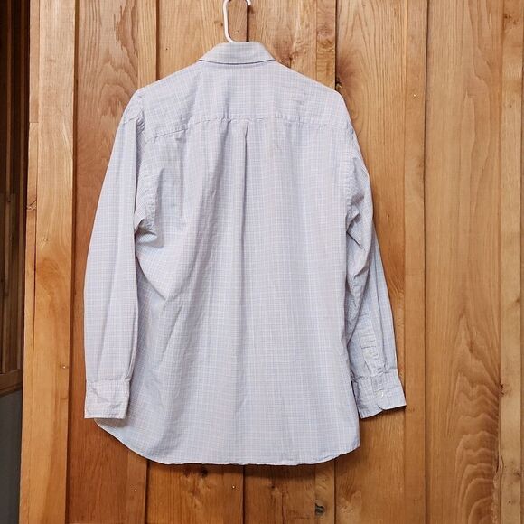 Burberry London Long Sleeve Button Down Preppy Shirt, Medium, Blue & White Plaid - Picture 3 of 9